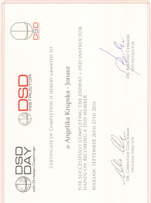 certyfikaty lek.dent. Angelika Krupska-Jonasz specjalista endodoncji