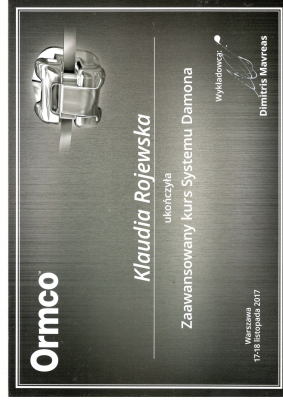 certyfikat Klaudia Rojewska