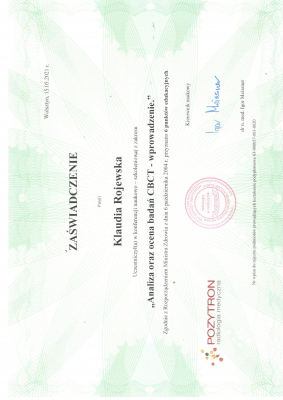 certyfikat Klaudia Rojewska