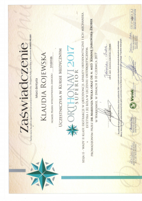 certyfikat Klaudia Rojewska
