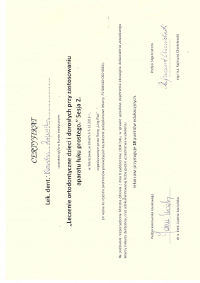 certyfikat Klaudia Rojewska