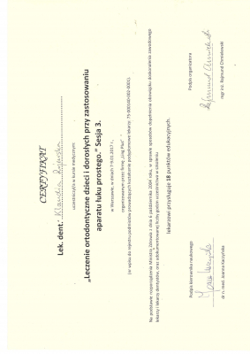 certyfikat Klaudia Rojewska